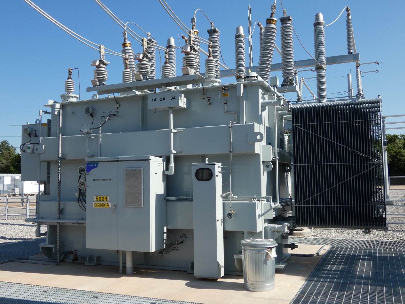 138/12.5 kV power transformer — the class of asset modelled electromagnetically and thermally.