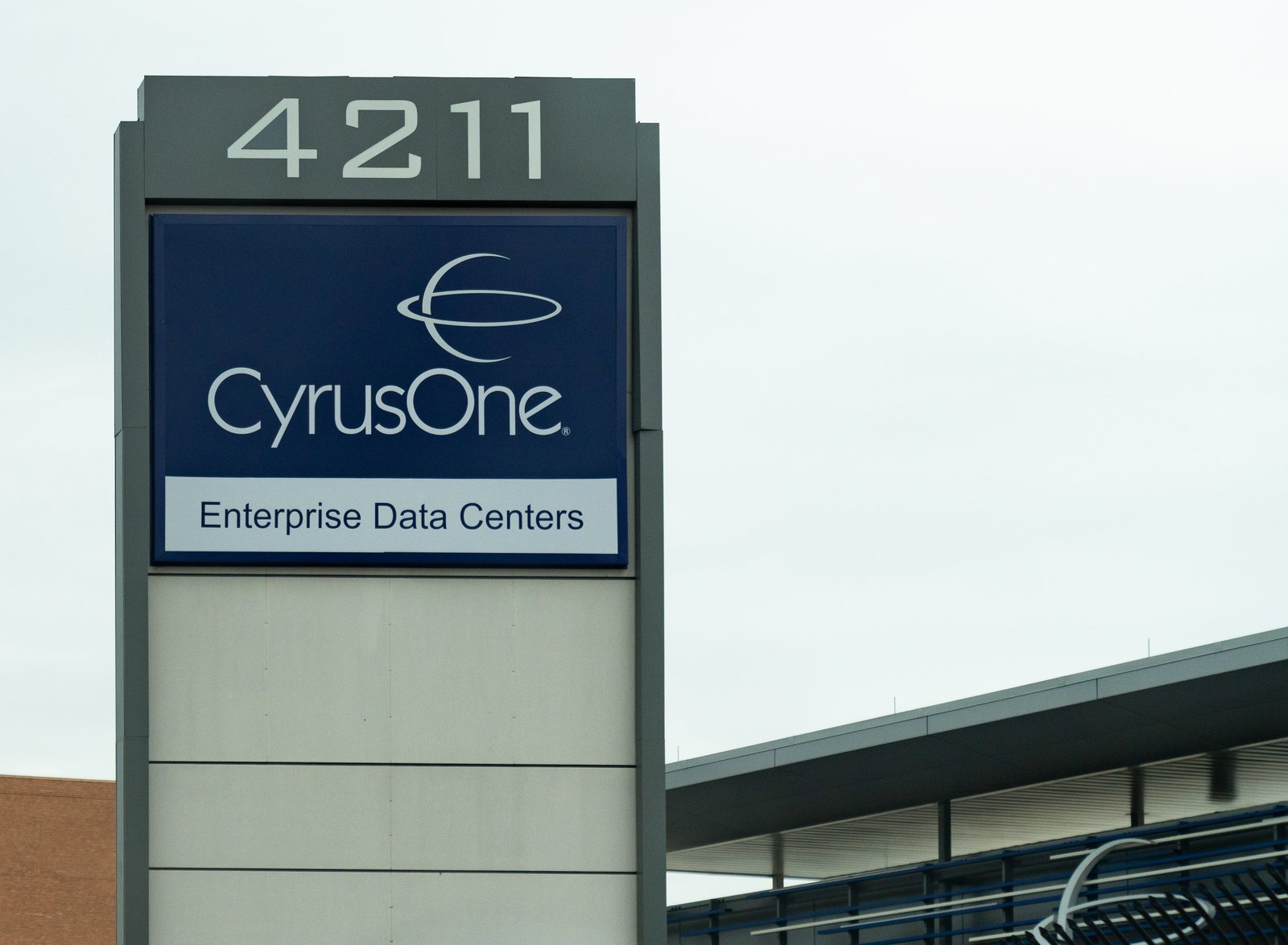 A CyrusOne data-centre campus. CyrusOne operates the FRA5 site in the Frankfurt region.