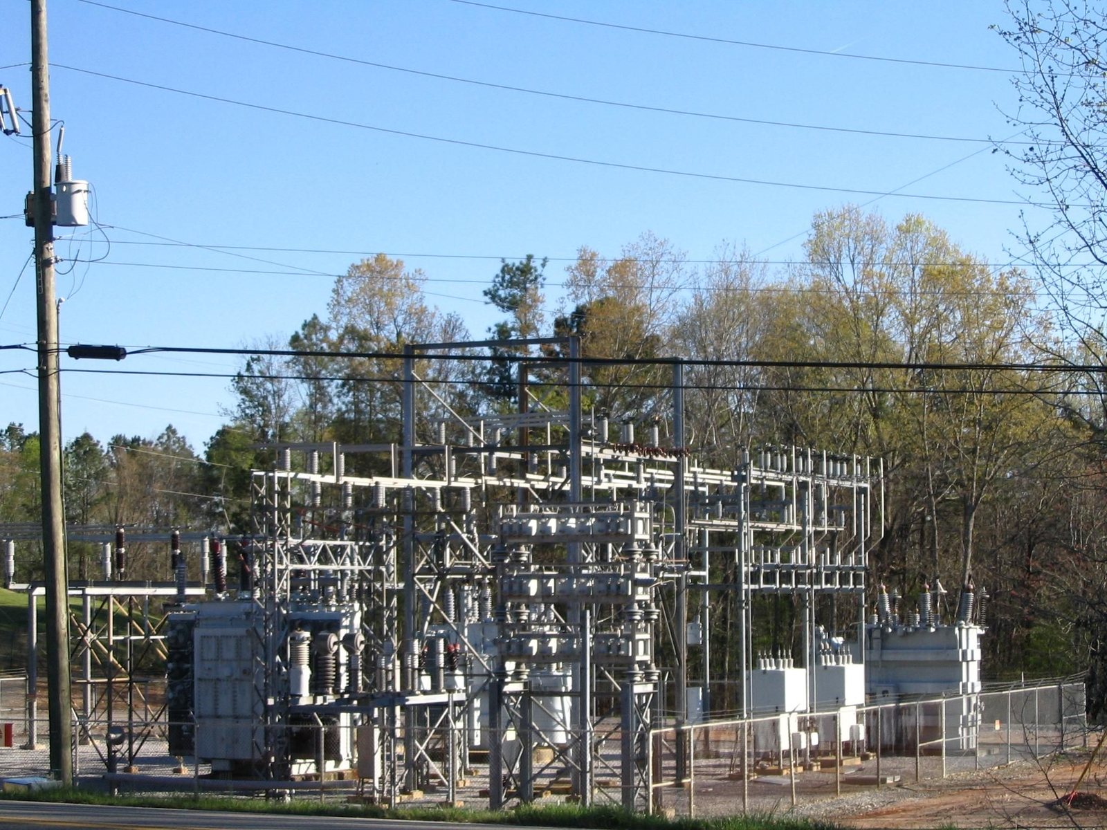 Outdoor high-voltage substation.