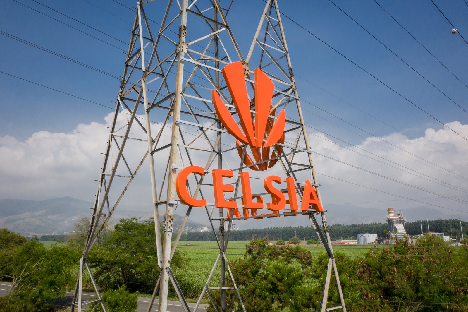 Celsia transmission tower in Valle del Cauca, Colombia — the regional network the study served.